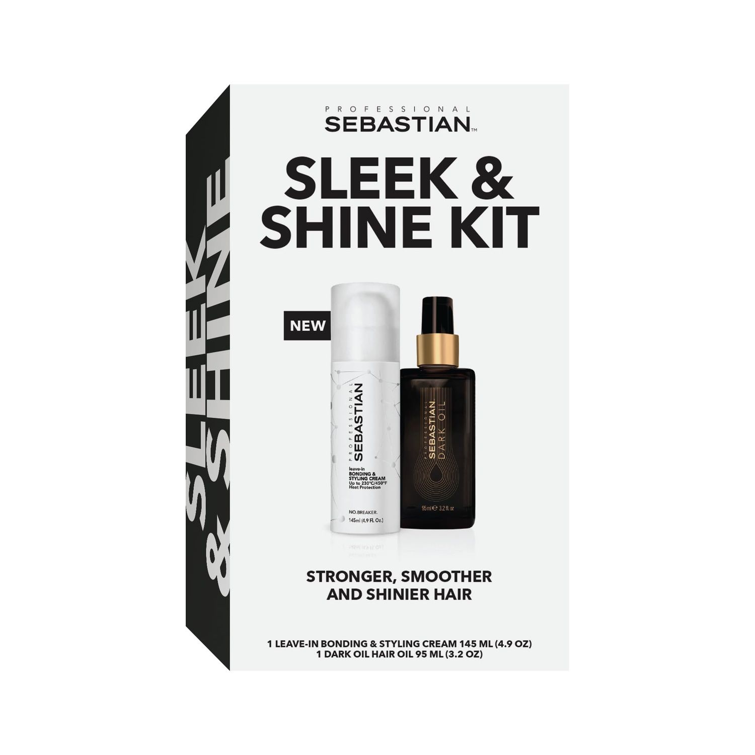 Sebastian Professional Dark Oil Styling Hair Oil No.Breaker Bonding Styling Leave in Cream Kit For Damaged Hair Repair, Smooth Style 95ml, 145ml