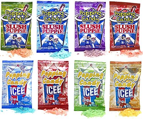 Icee and Slush Puppie Popping Candy Variety Pack of 100 - Includes 100 Packs of Popping Candy - Small Candy Packs for Party Favors, Candy Handouts, Trick Or Treat, Pinata Candy