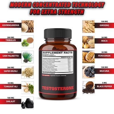 agobi Herbal Test Support for Male Supplement - 2 Packs 60caps - 2 Month Supply