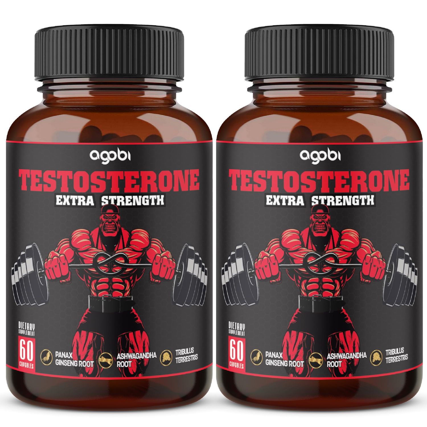 agobi Herbal Test Support for Male Supplement - 2 Packs 60caps - 2 Month Supply