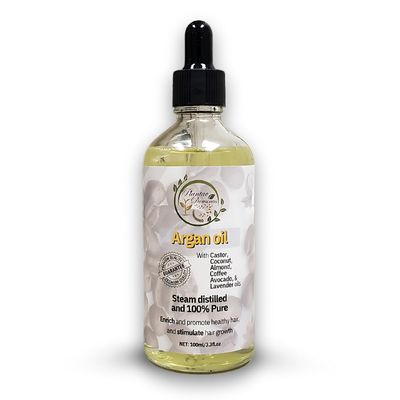 Plantae Dominus Argan Oil Blend with Castor, Coconut, Almond, Avocado, Lavender, Coffee Oils for Superior Hair Growth, Strengthening, and Scalp Health, 3.3 Fl Oz