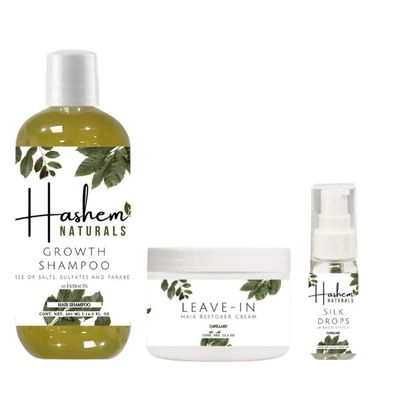 Natural Hair Growth Kit with Biotin, Collagen and Vitamins. Free of Salts, Sulfates and Parabens.