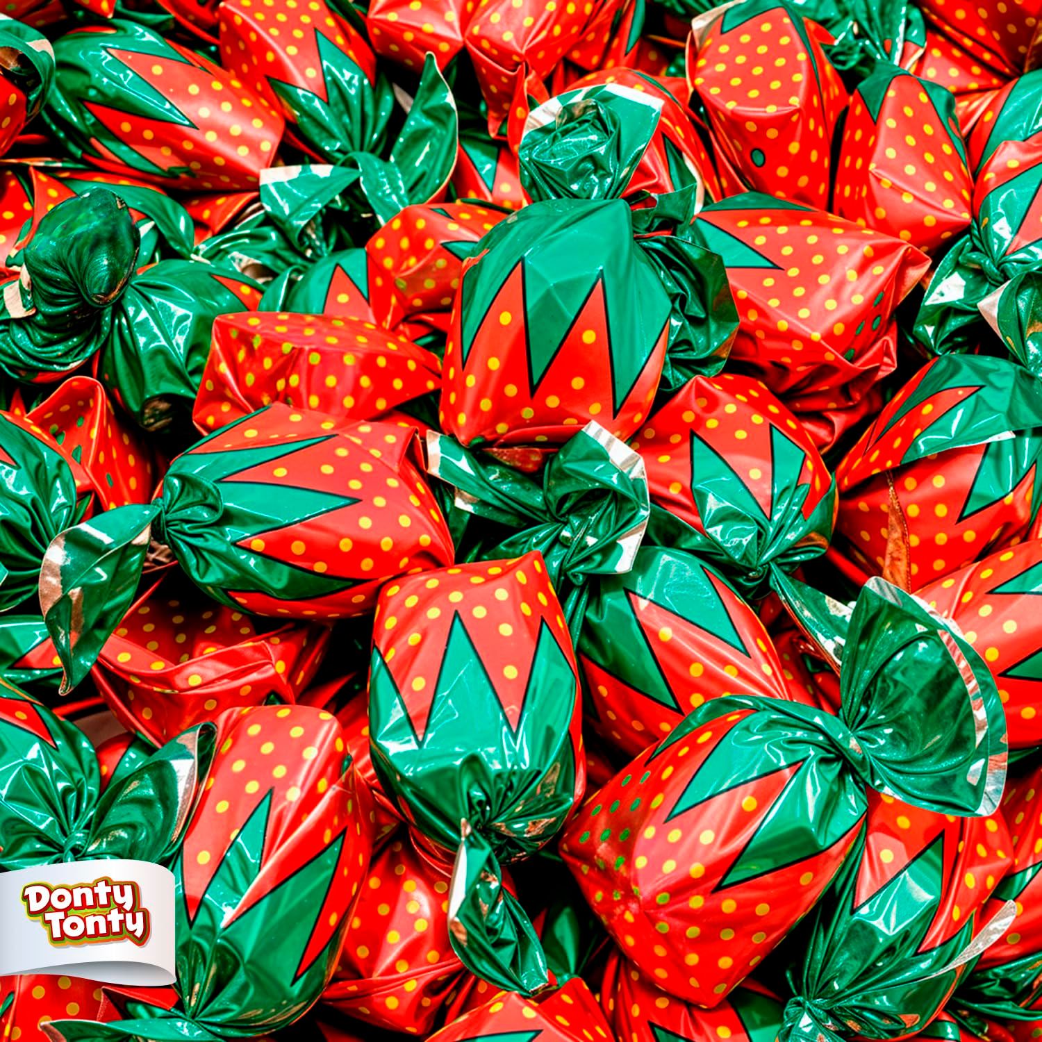 ARCOR Strawberry Bon Bons 1 lb - Individually Wrapped Hard Candy with Soft Center, Bulk Old Fashioned Candy in Resealable Bag