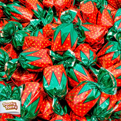 ARCOR Strawberry Bon Bons 1 lb - Individually Wrapped Hard Candy with Soft Center, Bulk Old Fashioned Candy in Resealable Bag