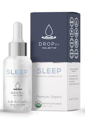 DropRx Sleep by Dr. Nicole Saphier - Melatonin Drops with Passion Flower, Ashwagandha Magnolia Bark Extract - Organic, Non-GMO, Vegan, Gluten-Free, Kosher - Made in USA (2 Fl Oz)