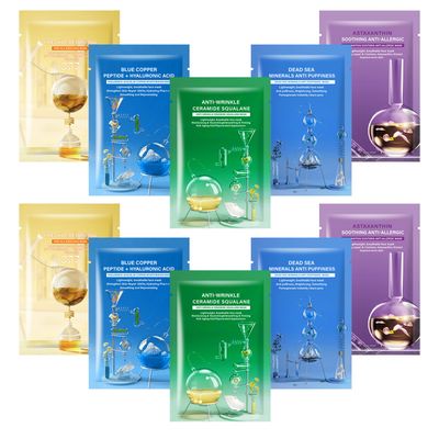 BYOTOUTY Facial Mask - Hydrating, Anti-Aging, and Moisturizing Skincare Face Mask for All Skin Types - Available in Hyaluronic Acid, Ceramide Squalane, Niacinamide, Dead Sea Minerals, and Astaxanthin