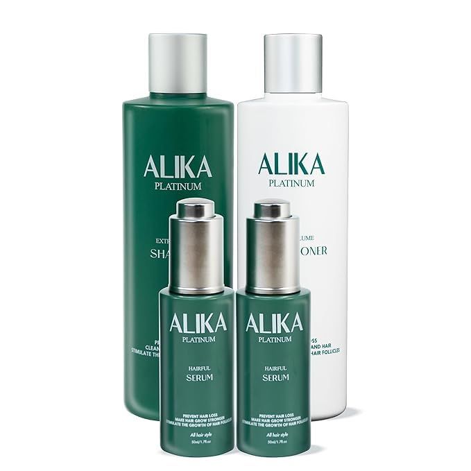 ALIKA Natural Hair Restoration System Shampoo, Conditioner, And 2 Serum Set Hair Growth, Grow Gorgeous Hair Growth, Hair Loss Treatments for Women, Men, Suitable For Dry, Oily, Normal Scalp