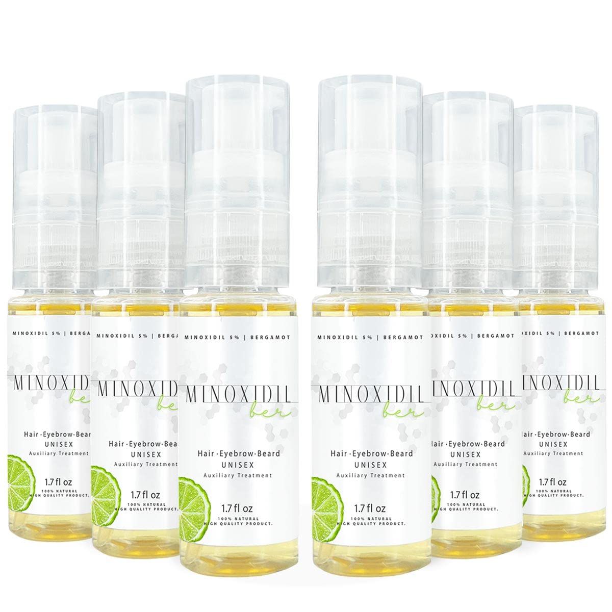 Josue Echavarria Minoxidil Foam 5 And Bergamot Unisex Pack 6 (50ml Cu). Hair regrowth treatments, beard growth, 1.7 fl oz each