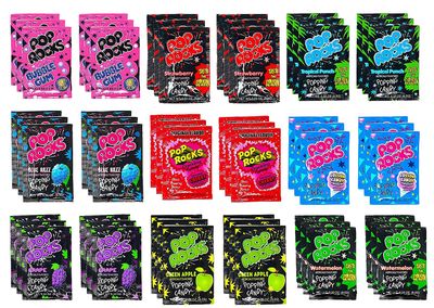 Pop Rocks Crackling Candy Variety Pack of 54 - Classic Popping Candy - Nine Different Flavors Bulk Pop Rocks Pack By Bulk Bites