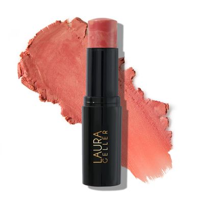 LAURA GELLER NEW YORK Italian Marble Blush Makeup Stick Cream Finish Marbleized Blush for Cheeks, Apricot Spritz