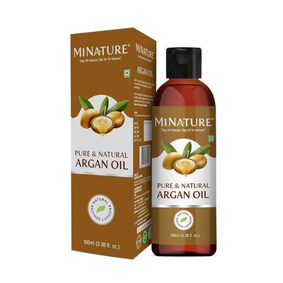 minature Argan Oil No Mineral Oil Silicones Light Non-Sticky Oil For Dry Hair Skin Frizz-free No artificial colours, flavor, additives or preservatives Vegan, 100ml (3.38 fl oz)