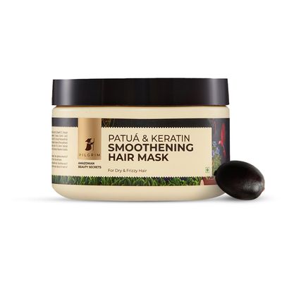 Pilgrim Amazonian Patu Keratin Strengthening Hair Mask for Dry Frizzy Hair - Unscented, High Shine, Hydration, Smoothening - Sacha Inchi for Women Men - Silicon Free - 6.76 Fl Oz (200ml)