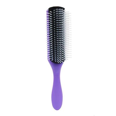 Mokhtar Dazzlingrock Hair Brush for Women and Men, Boar Bristle Hair Brush with Nylon Ball Tip for Styling, Hair Drying, and Massage (Purple)