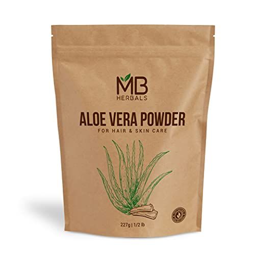 MB Herbals Aloe Vera Powder 8 oz (227 Gram 0.5 lb) Aloe barbadensis Powder Natural Skin Moisturizer Promotes Hair Growth for External Use Only