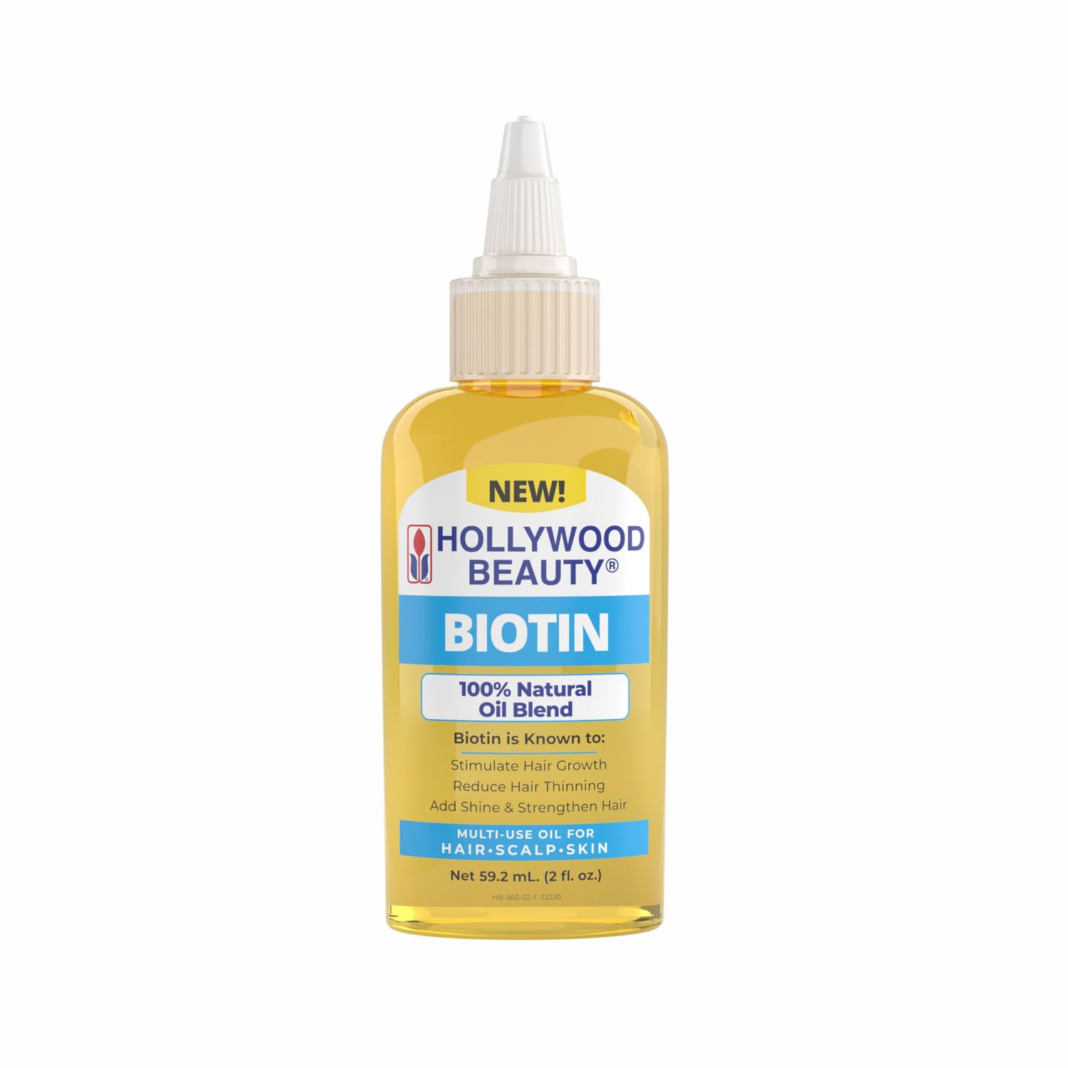 Hollywood Beauty Biotin Oil for Hair, Scalp, and Skin, 2 fl oz - Promotes Hair Nail Growth, Nourishes Skin