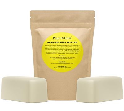 Raw African Shea Butter 2 lbs. Bar 100 Pure Natural Unrefined IVORY - Imported From Ghana - Ideal Moisturizer For Dry Skin, Body, Face And Hair Growth. Great For DIY Soap and Lip Balm Making.
