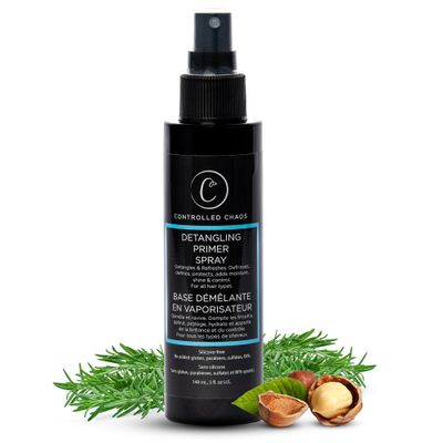 Controlled Chaos Hair Detangler Spray - Heat Protectant Spray for hair with Rosemary Leaf Extracts, Jojoba Oil, Olive Oil-Adds Moisture, Shine Control (5oz)