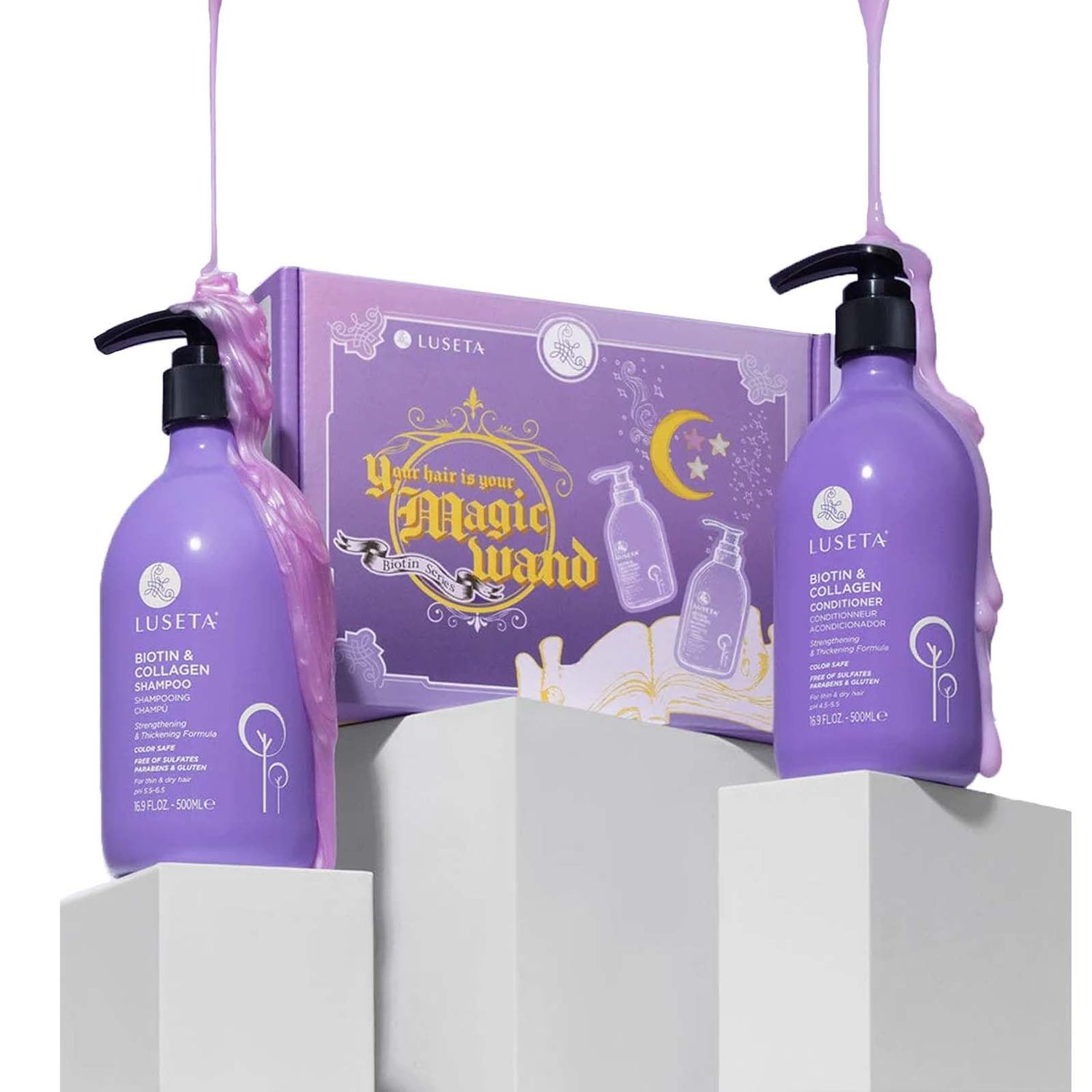 Shampoo and Conditioner Set for Thining Hair with Biotin,Anti Hair Loss Treatment- Best Hair Thickening Shampoo Color Safe, SulfateParaben Free-2 x 16.9 fl oz