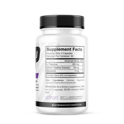 Outwork Nutrition Sleep, Natural Sleep Aid with Melatonin, L-Theanine Saffron Extract, Improves Sleeping Quality Time, Boosts Positive Mood, 60 Veggie Capsules