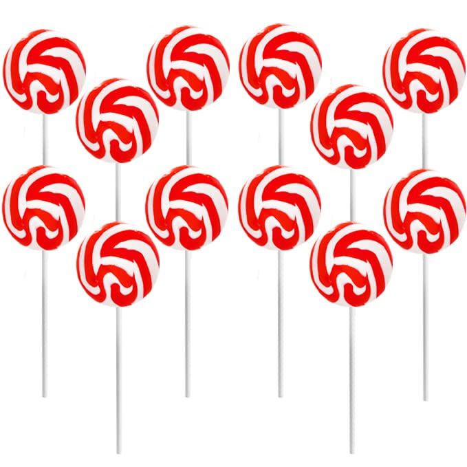 Fruidles Red Swirl Swirls Lollipop Candy, Mixed Fruit Flavor, Individually Wrapped (Pack of 24)