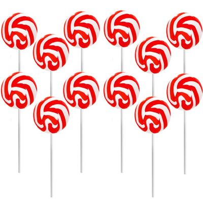 Fruidles Red Swirl Swirls Lollipop Candy, Mixed Fruit Flavor, Individually Wrapped (Pack of 24)
