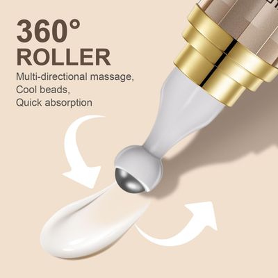 5 Caffeine Eye Serum with 360Massage Ball for Puffiness, Fine Lines Wrinkles - Anti-Aging, Hydrating Formula with Hyaluronic Acid, Niacinamide