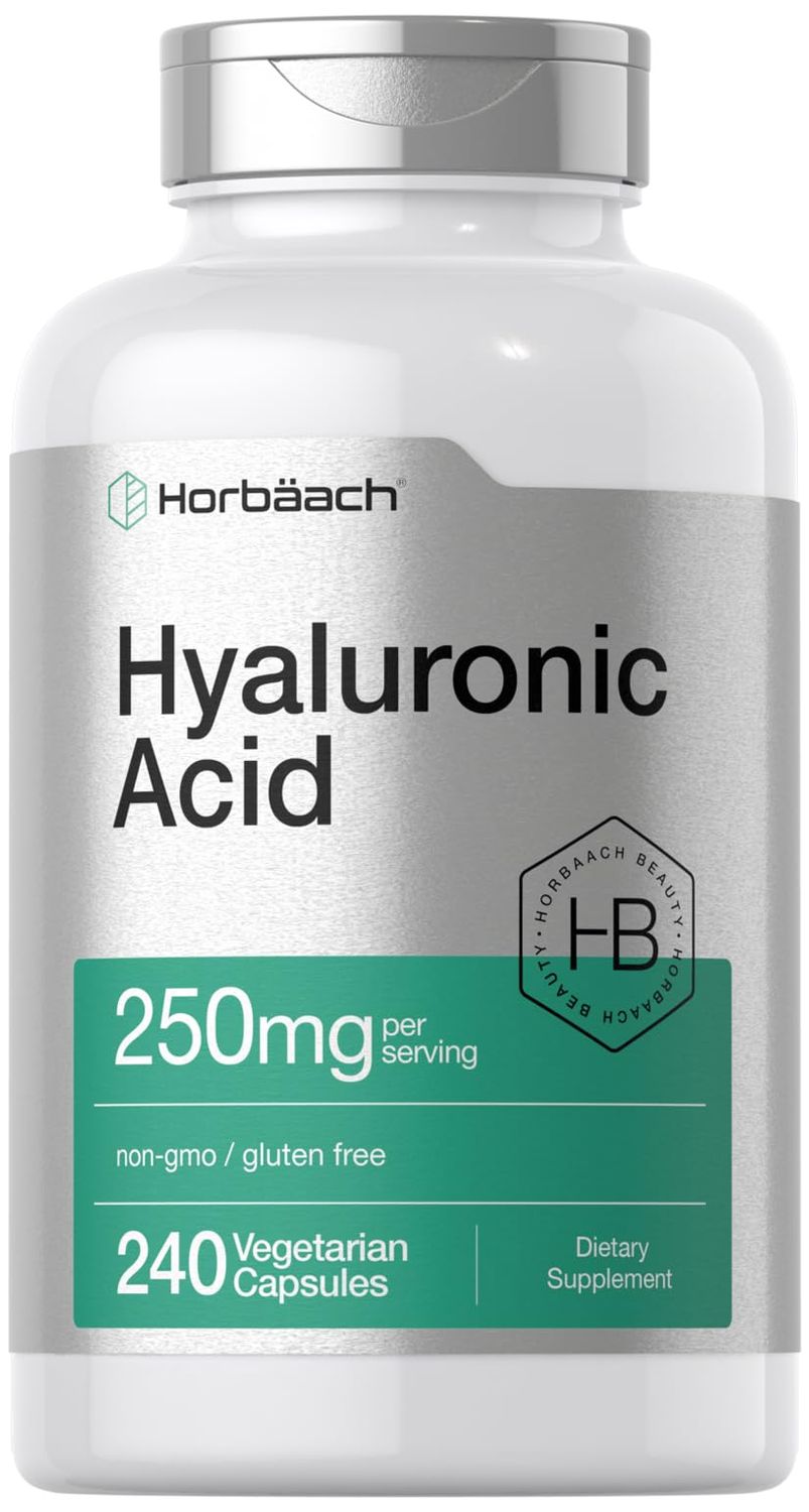 Horbach Hyaluronic Acid Capsules 250 mg 240 Count Non-GMO and Gluten Free Supplement