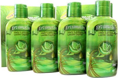 Ervamatin Hair Lotion - Natural Formula that Thickens, Strengthens Restores Hair, Targets Appearance of Thinning, Nourishes Revitalizes All Hair Types - Pack of 4 x 200ml