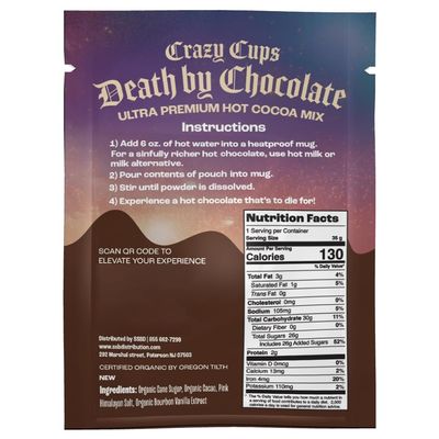 Crazy Cups Ultra Premium Hot Chocolate Mix, Dairy Free, Organic Vegan Hot Chocolate Packets, Non GMO Rich Hot Cocoa Mix 32 Packets