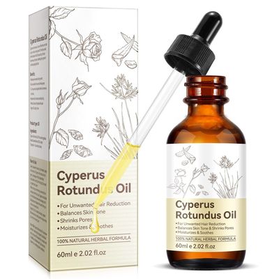 YUUCANGH Cyperus Rotundus Oil,Natural Cyperus Oil For Hair Removal,Gentle and Effective Cyperus Oil For Reducing Body Hair Growth, Ideal for All Skin Types 2 fl.oz