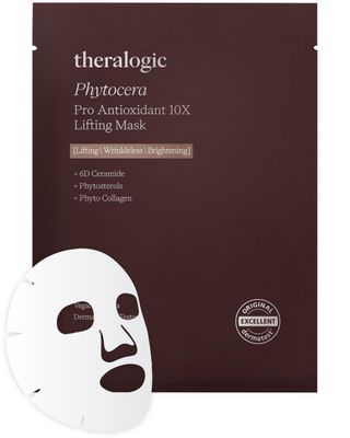 theralogic Phytocera Pro Antioxidant 10X Lifting Mask - Elasticity Booster Face Mask Sheet with Ceramide, Collagen and Hyaluronic Acid - Micrfiber Sheet - Vegan Dermatologically Tested10 Sheets