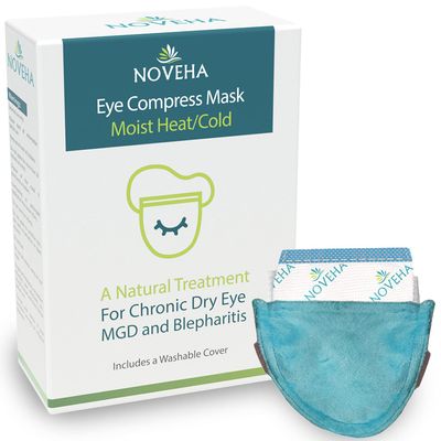 NOVEHA EXPRESS Warm Compress Individual Eye Mask Moist Hot Technology For Sensitive Dry Eyes - Relieves Stye Pink Eye - Reusable Heat Water Treatment for Irritated Eyes and Eyelid Lumps