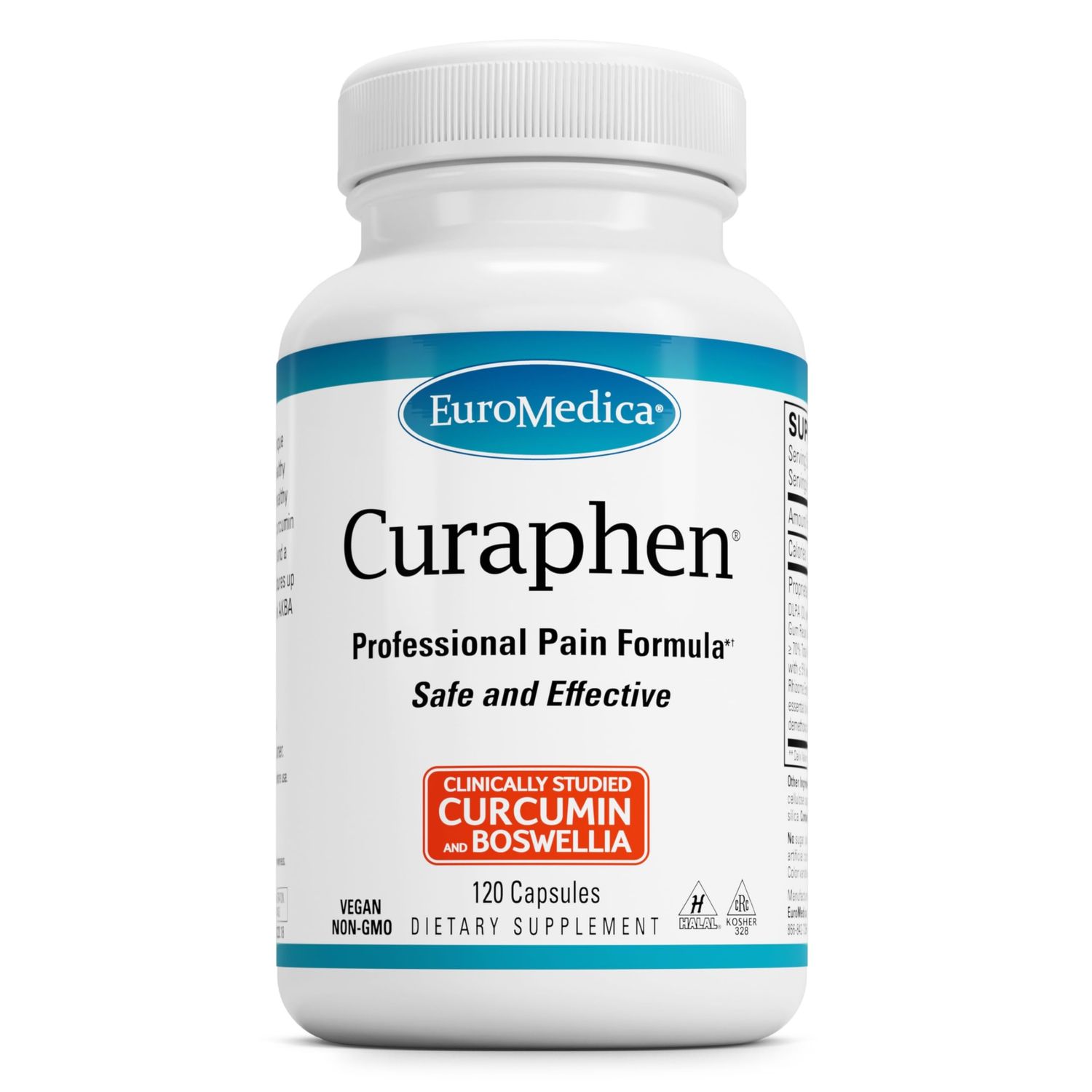 Euromedica Curaphen - Curcumin Supplement for Circulation Endorphin Support - Support for Occasional Discomfort - Aids Healthy Muscles - 120 Capsules