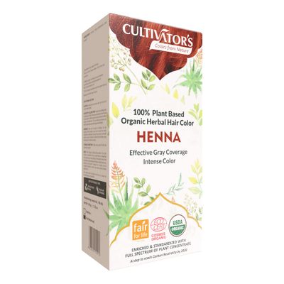 Cultivator&#39;s 100 Organic USDA Certified Henna Powder for Hair Natural Henna powder for hair color and growth henna powder for hair - No chemical or additive Lawsonia Inermis - 3.5 Ounce