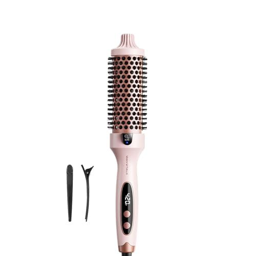Wavytalk Thermal Brush, Blowout Boost 1.5 inch Heated Round Brush for Blowout Look, Dual Voltage, Pink, Sakura, Tourmaline Ceramic, Negative Ion Technology, 5 Temperature Settings, Less Damage