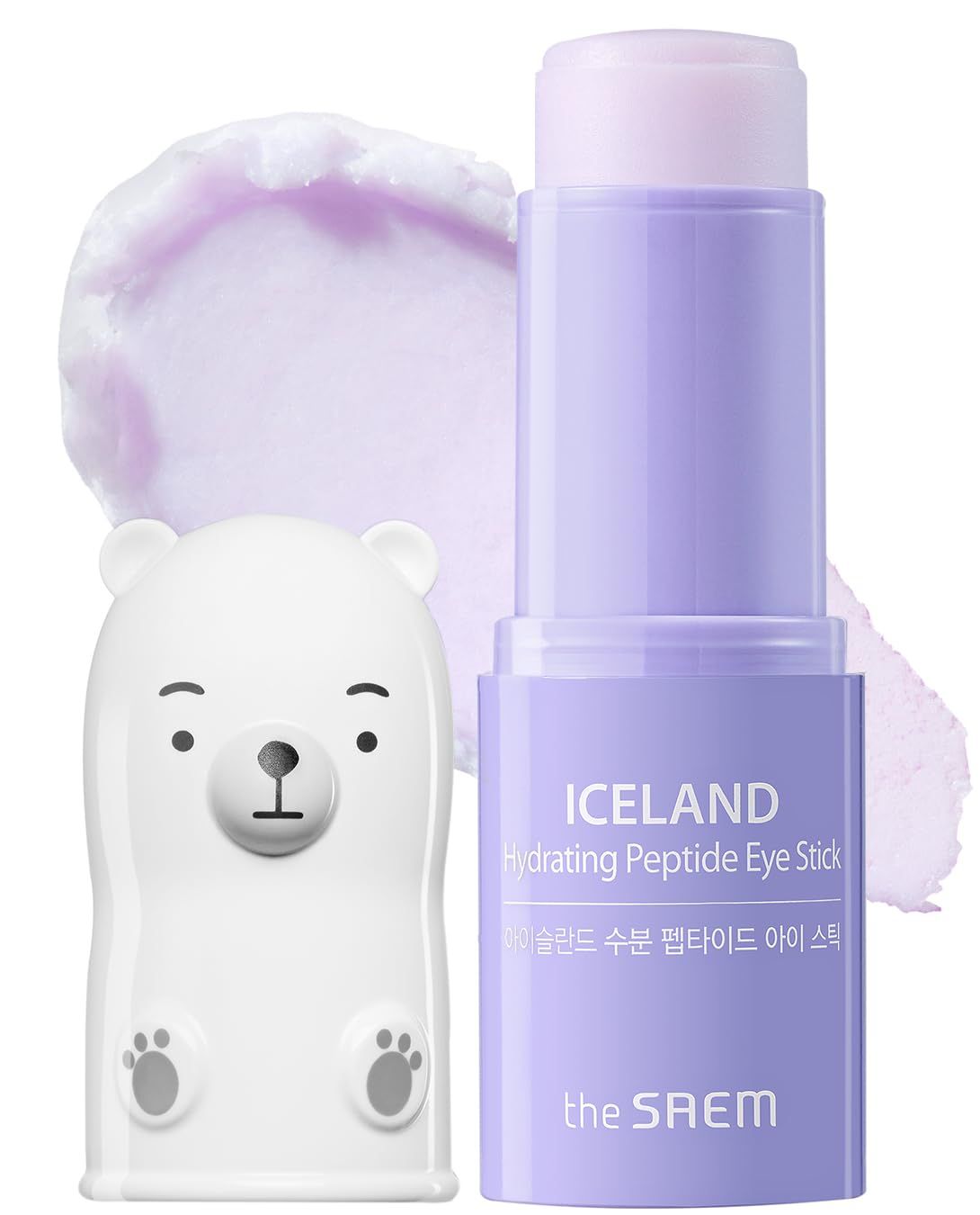 THESAEM Iceland Hydrating Peptide Eye Stick 0.24oz - Elasticity, Cooling, Moisturizing Eye Balm for Loose Skin - Under Eye Treatment - Balm to Smooth Skin Texture - Daisy Flower Scent