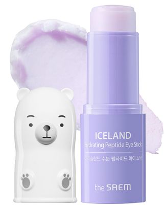 THESAEM Iceland Hydrating Peptide Eye Stick 0.24oz - Elasticity, Cooling, Moisturizing Eye Balm for Loose Skin - Under Eye Treatment - Balm to Smooth Skin Texture - Daisy Flower Scent