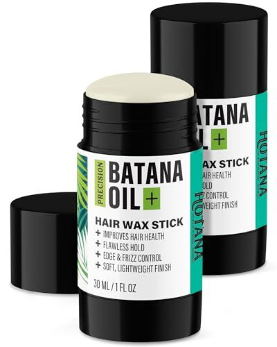 Batana Oil Wax Sticks for Hair Edge Frizz Control - Hair Wax Sticks for Flyaways with Batana Oil for Hair Growth Jamaican Black Castor Oil - Raw and Organic for Strength Shine - 1oz - 2 Pack