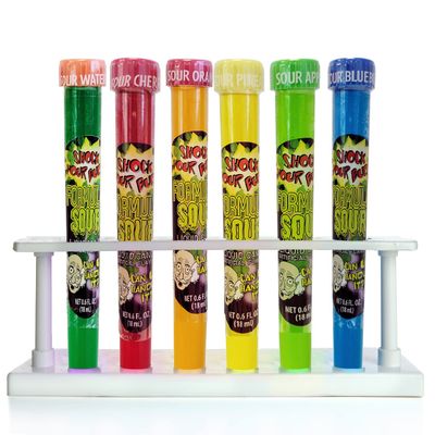Fruidles Liquid Sour Candy, Formula Sour Test Tube Candy, Shock Your Buds, Assorted Flavors (6-Pack)