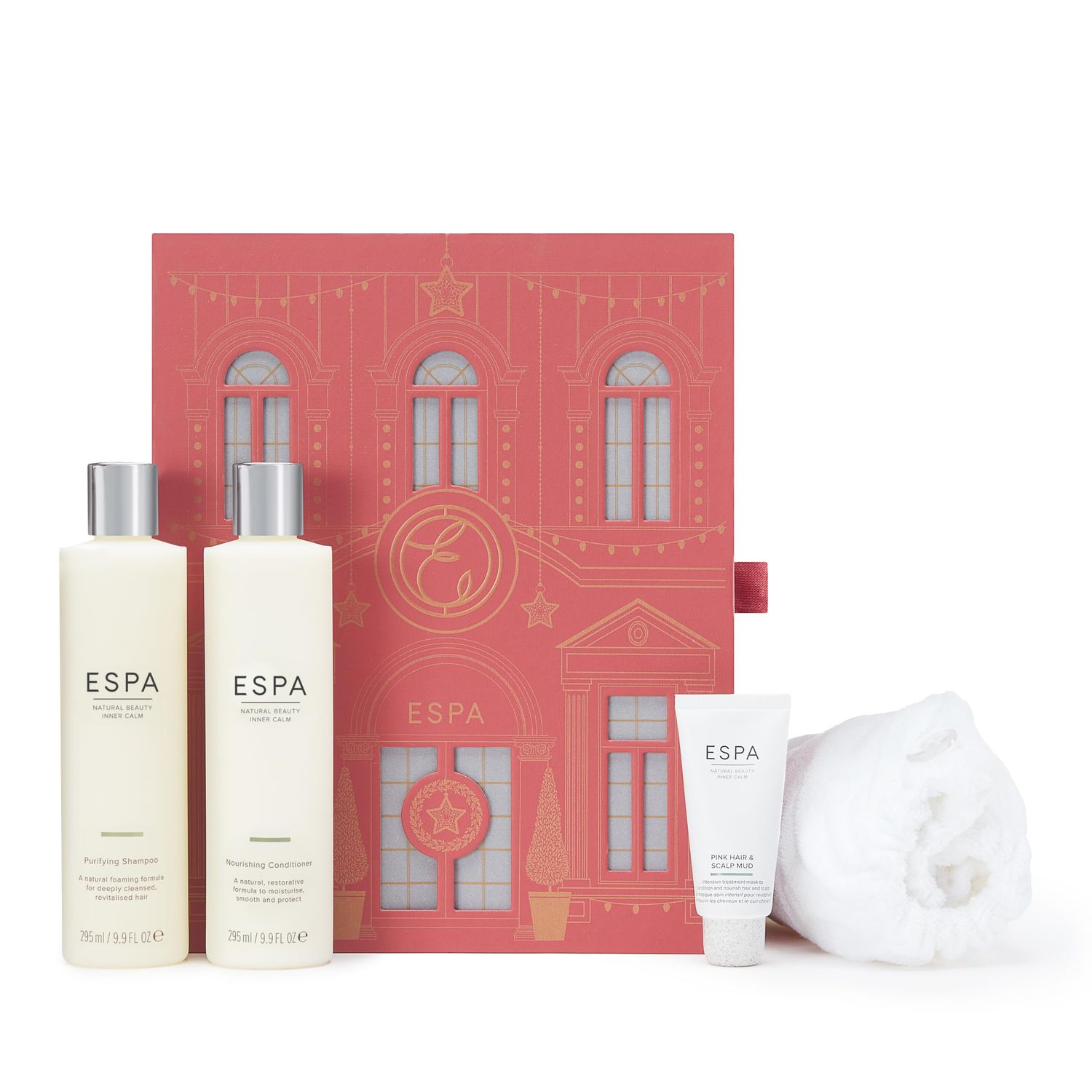 ESPA Haircare Collection Includes Shampoo, Conditioner, Scalp Mud Hair Wrap
