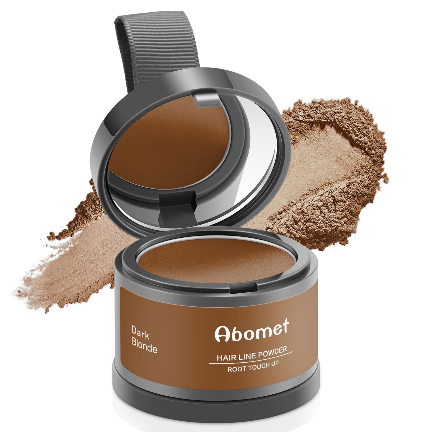 Abomet Root Touch Up Instantly Gray Hair Coverage Hairline Powder, Dark Blonde, Hair Fibers For Thinning Hair For Women Men