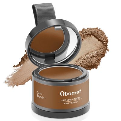 Abomet Root Touch Up Instantly Gray Hair Coverage Hairline Powder, Dark Blonde, Hair Fibers For Thinning Hair For Women Men