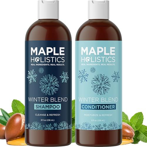 Sulfate Free Hard Water Shampoo and Conditioner - Hard Water Hair Treatments of Product and Minerals with Five Mint Essential Oils for Replenishing Hydration and Hair Shine - Paraben Cruelty Free