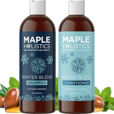 Sulfate Free Hard Water Shampoo and Conditioner - Hard Water Hair Treatments of Product and Minerals with Five Mint Essential Oils for Replenishing Hydration and Hair Shine - Paraben Cruelty Free