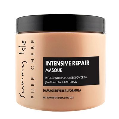 Sunny Isle Pure Chebe Intensive Repair Masque 16oz Infused with Pure Chebe Powder Jamaican Black Castor Oil Damage Reversal Formula