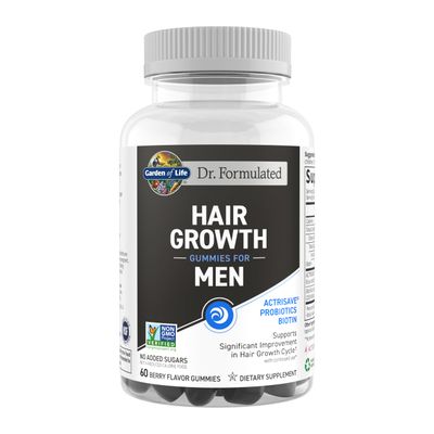 Garden of Life Dr. Formulated Hair Growth Gummies for Men, with Biotin and Clinically Studied Extracts to Support Mens Hair Growth, Delicious Berry-Flavored Gummies, 60 Count