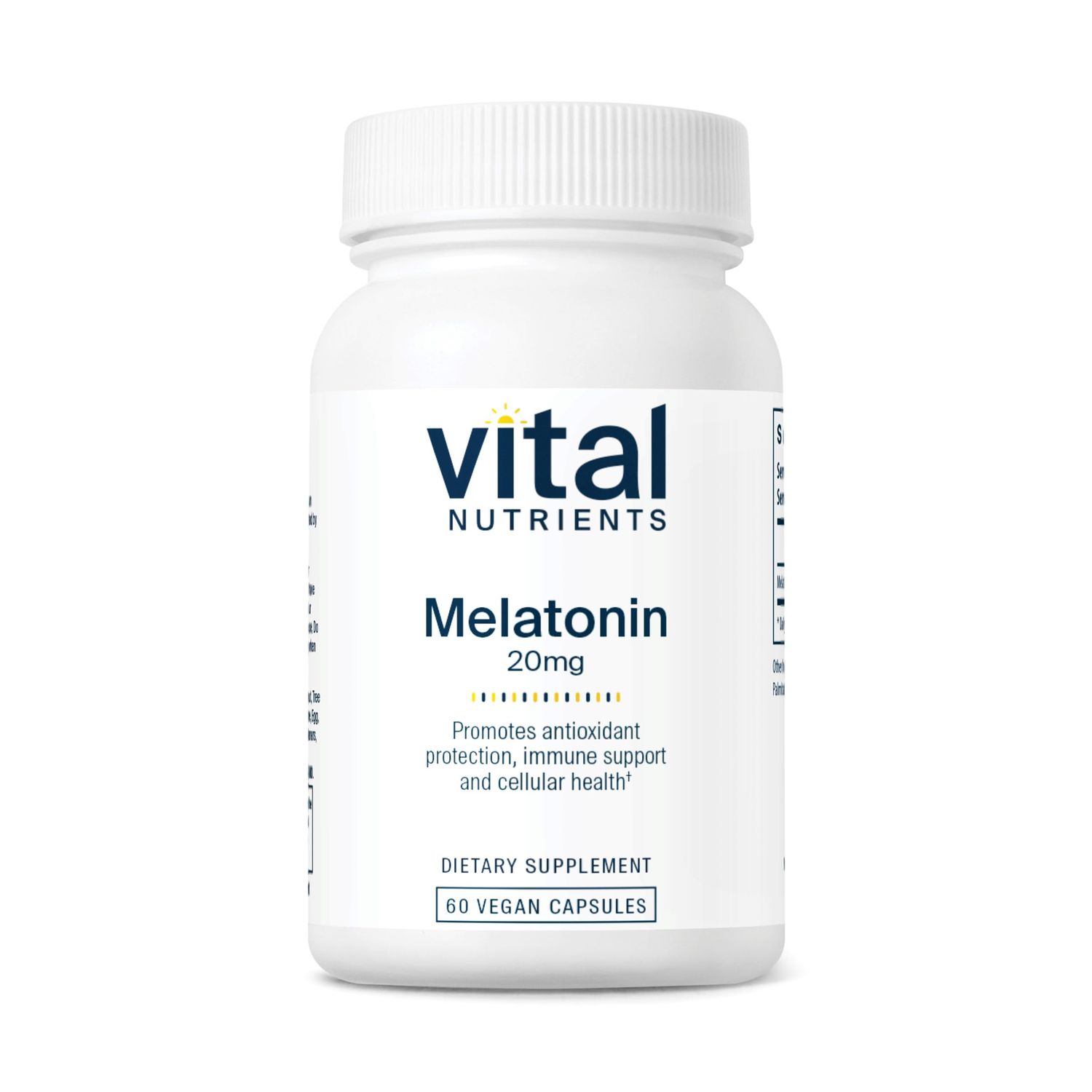 Vital Nutrients Melatonin 20mg Vegan Sleep Supplement to Support The Body&#39;s Natural Sleep Cycle Gluten, Dairy, Soy Free 60 Capsules