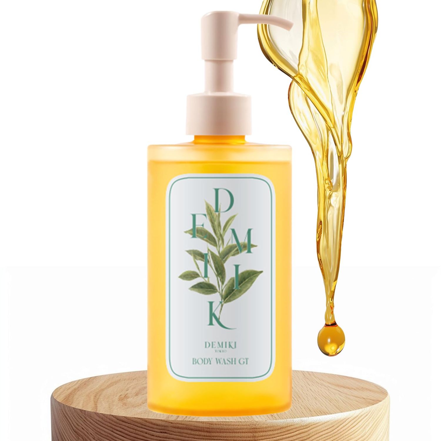 DEMIKI Hydrating Body Wash for Sensitive Dry Skin, Green Tea Scent, Nourishing Shower Oil for Women, Winter Moisture Care, Sulfate-Free, Paraben-Free, Dye-Free, 10 fl oz