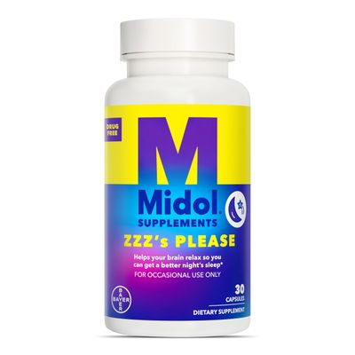 MIDOL Supplements ZZZs Please, 1 mg Melatonin Capsule, Sleep Supplement for Adults, Formulated with Melatonin and Passionflower, Sleep Supplements for Better Sleep, 30 Count