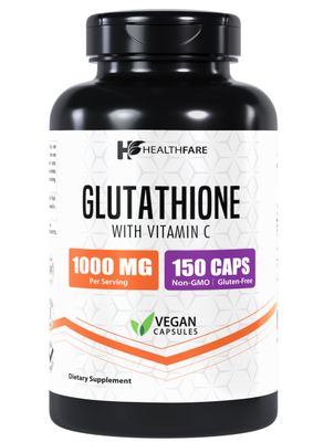 Healthfare Glutathione Supplement, 1000mg 150 Veg Capsules Non-GMO Gluten-Free Made in USA